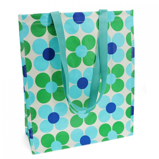 שקית קניות פאטרן פרחים כחול