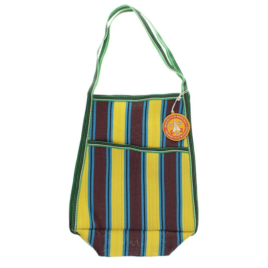 תיק קניות ממוחזר טרפז - צהוב וחום