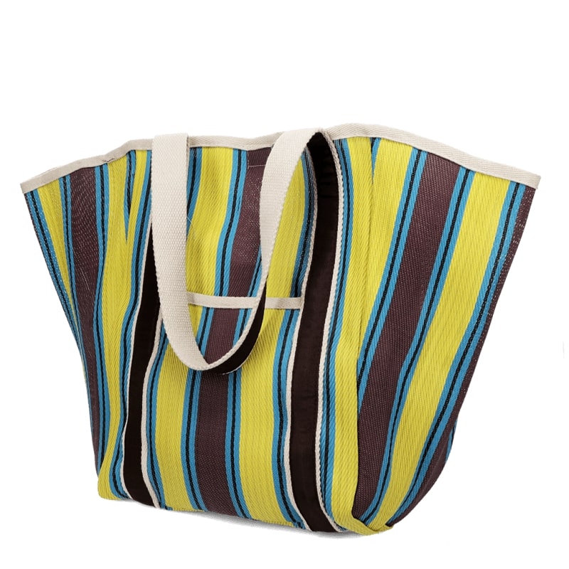 תיק נסיעות ממוחזר - צהוב וחום