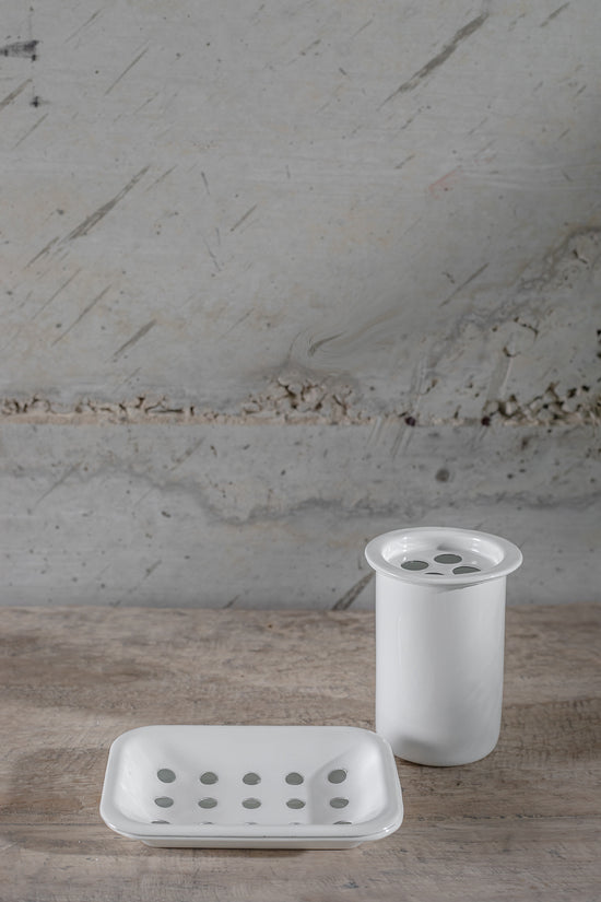 מחזיק מברשות שיניים אמייל