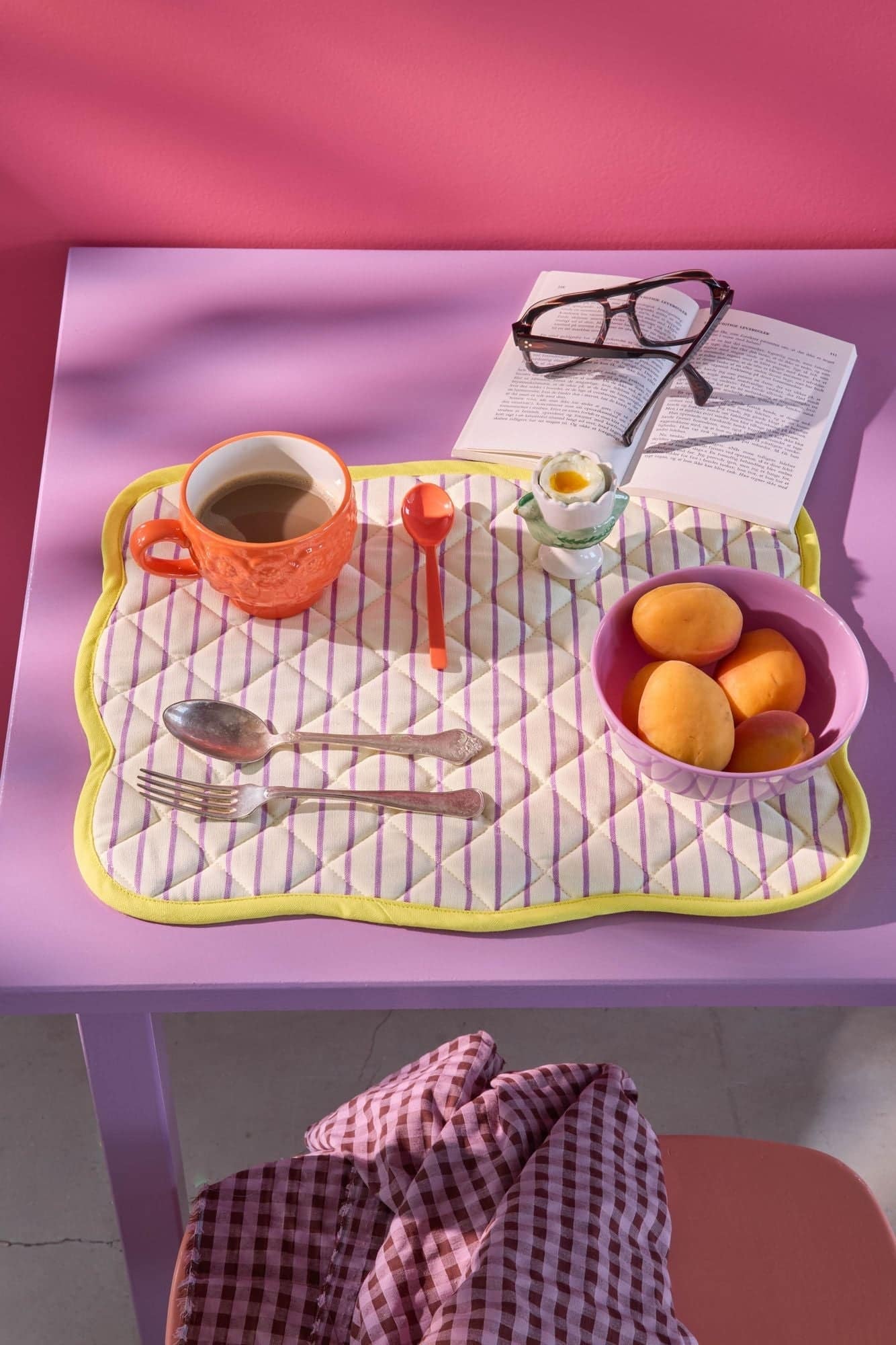 פלייסמנט כותנה - צהוב