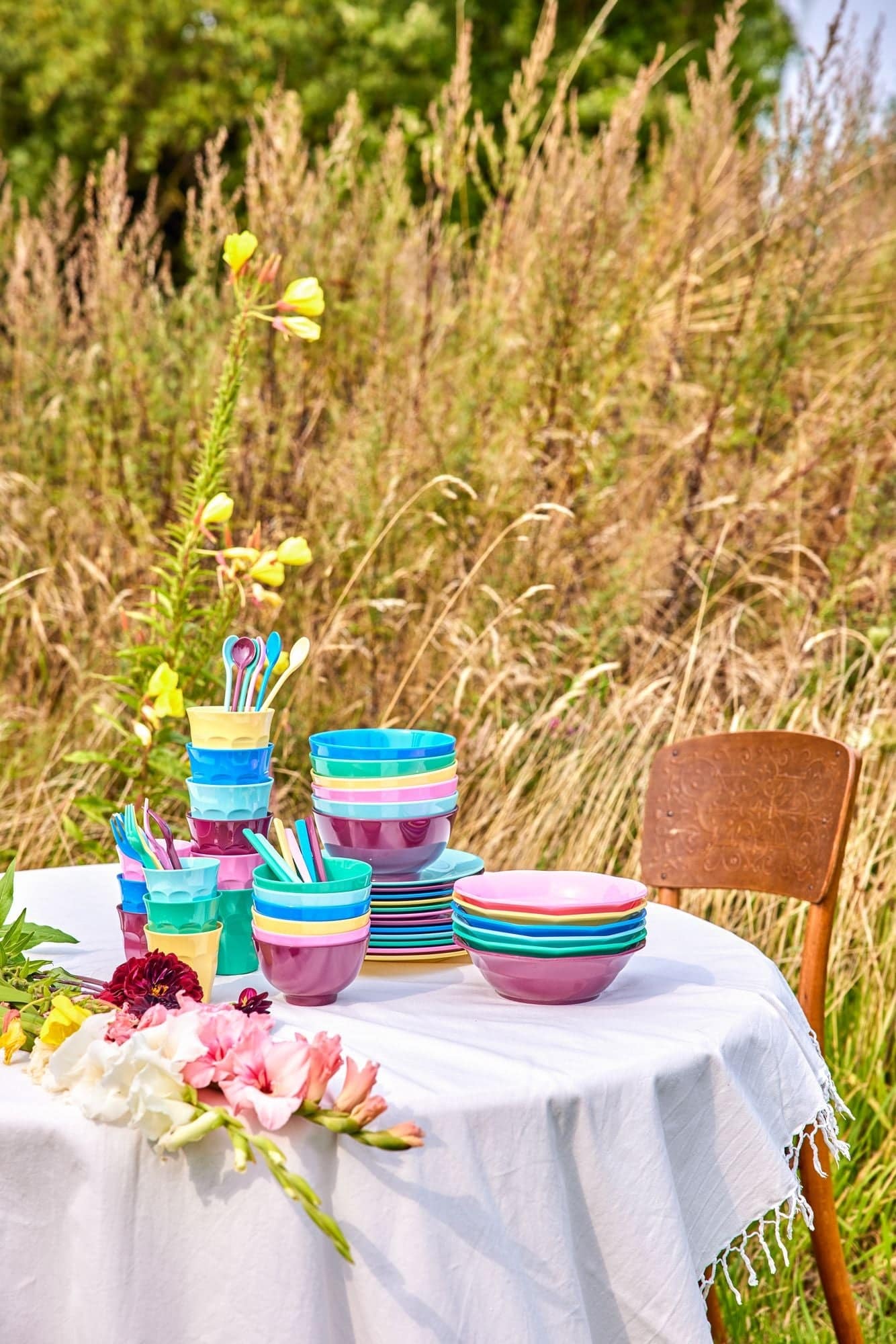 סט 6 כפיות מלמין ארוכות -צבעי TRUE COLORS