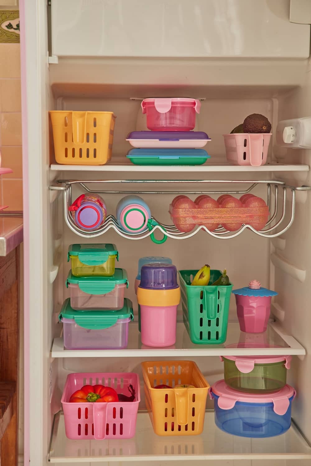 קונטיינר אחסון למטבח עם ידית - ירוק