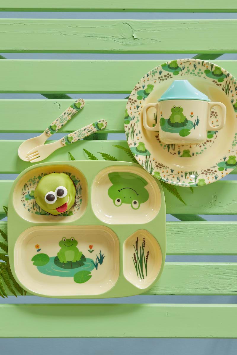 קערת מלמין לילדים בהדפס צפרדע