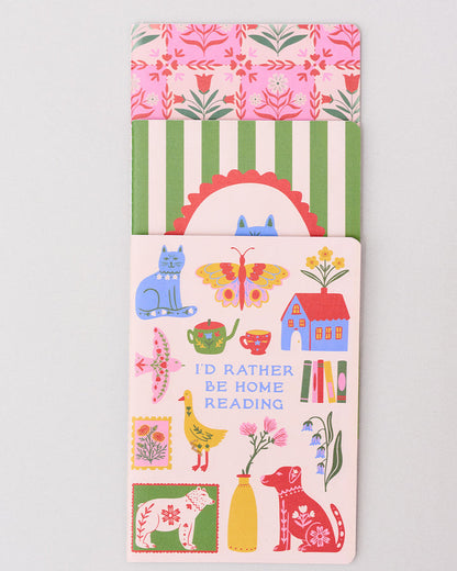 שלישיית מחברות שורה: I'd Rather Be Home Reading