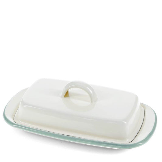 כלי חמאה אמייל - ירוק פיסטוק