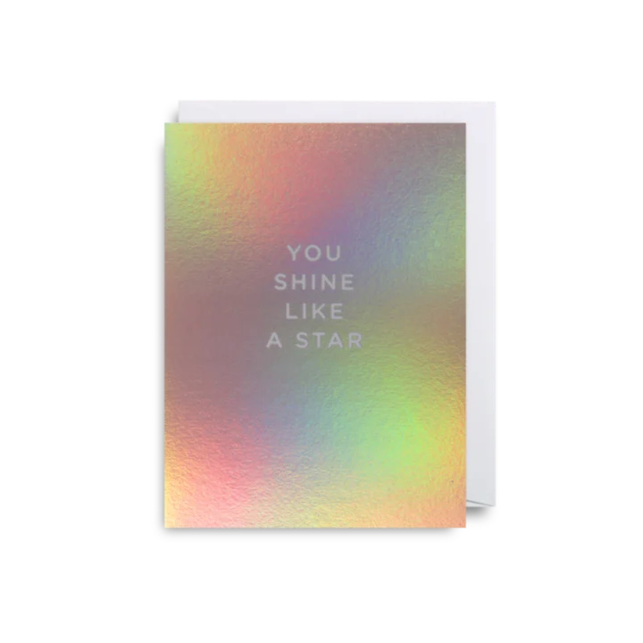 מיני כרטיס ברכה : You shine like a star