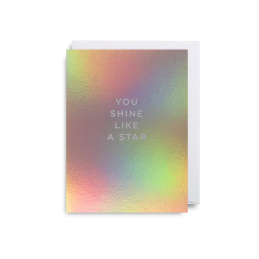 מיני כרטיס ברכה : You shine like a star
