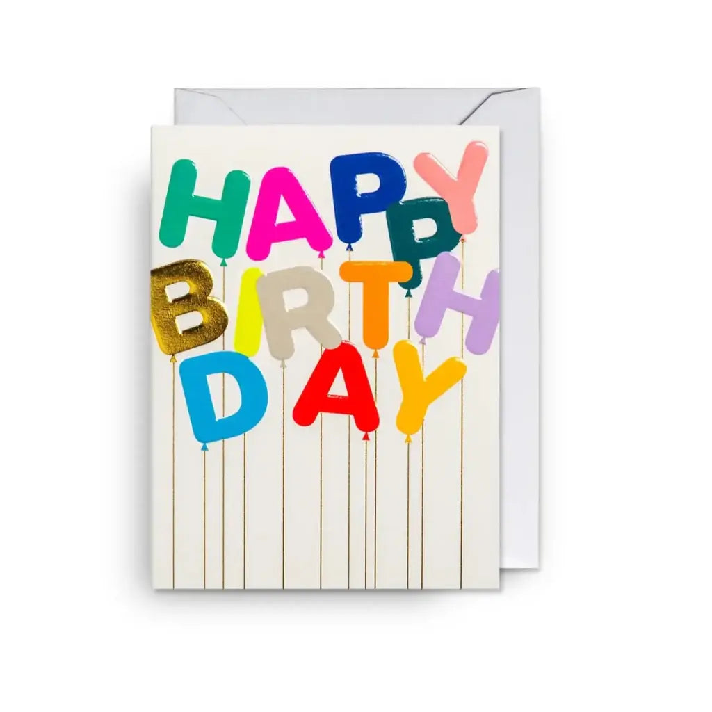 מיני כרטיס ברכה : Happy Birthday Letter Balloons