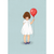 גלויה ילדה ובלון אדום Belle's Balloon