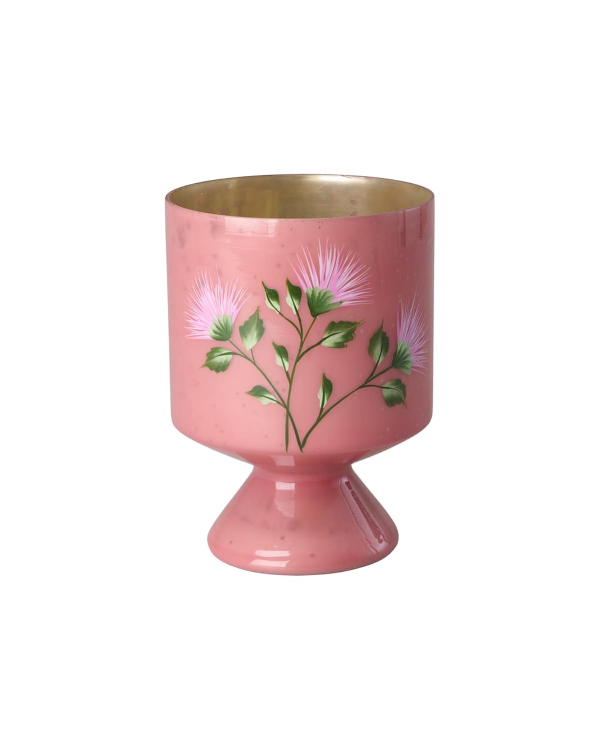 ואזת זכוכית ורודה - פרחים