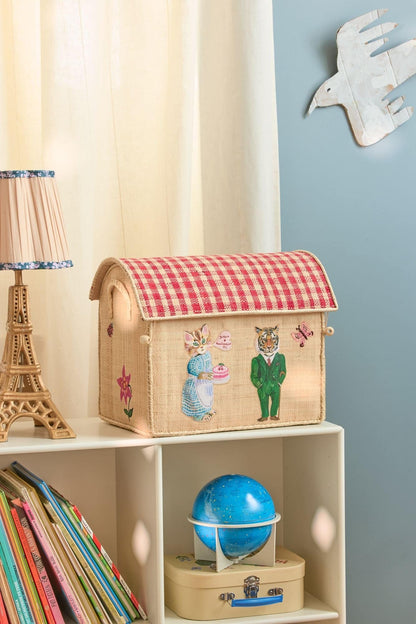 ארגז אחסון רפיה נטלי לאטה S -  חתולה ונמר