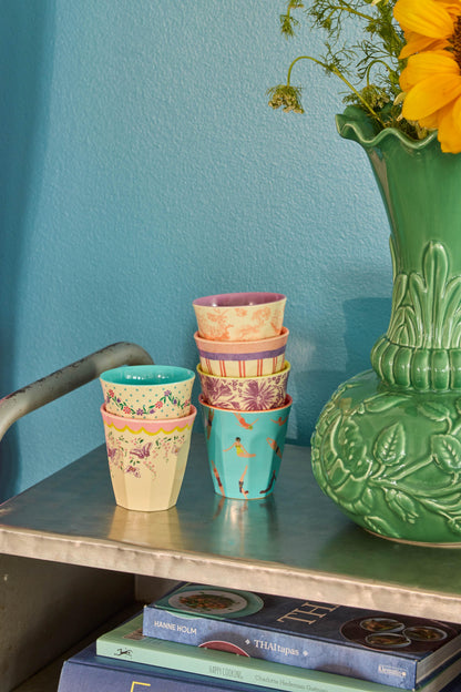 כוס מלמין הדפס פרחים סגולים