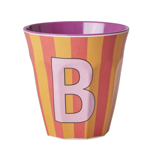כוס מלמין B פסים כתום ומשמש