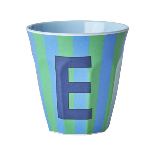כוס מלמין E פסים ירוק וכחול