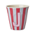 כוס מלמין אות J פסים אדום אפור