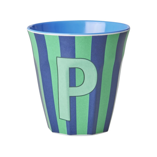 כוס מלמין P פסים ירוק ונייבי