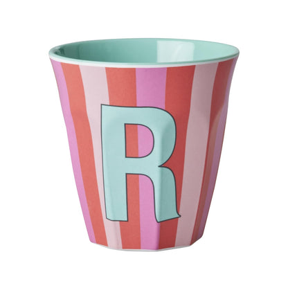 כוס מלמין R פסים אדום ורוד