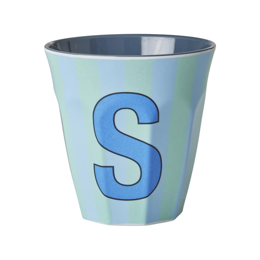 כוס מלמין S פסים מנטה ותכלת