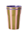 כוס מלמין לאטה - פסים חאקי ורוד