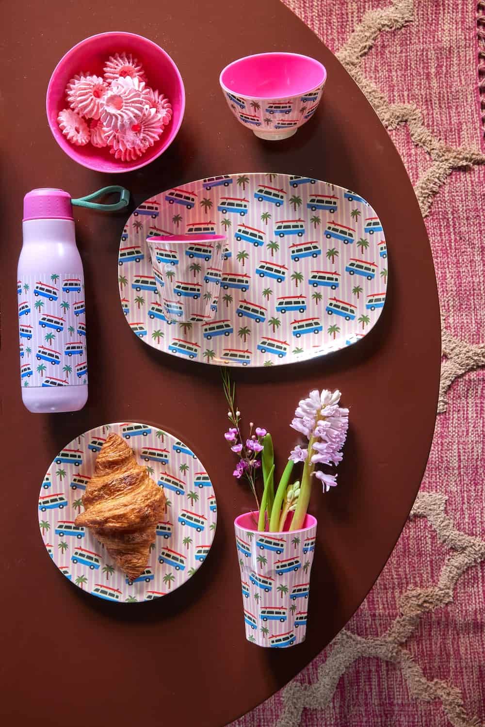 קערית מלמין אוטובוס וינטג׳ ורוד