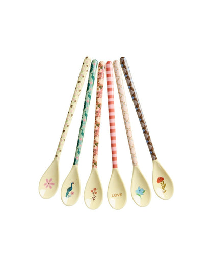 כפית מלמין ארוכה בהדפסי LOVE לבחירה