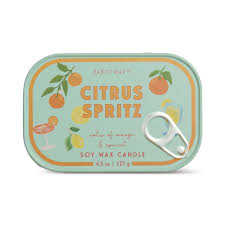 נר בקופסת פח: Orange Citrus Spritz