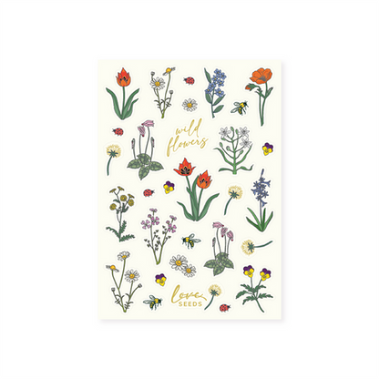 מארז דפי מדבקות: WILDFLOWERS
