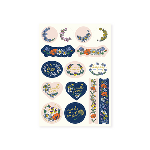 מארז דפי מדבקות: WILDFLOWERS