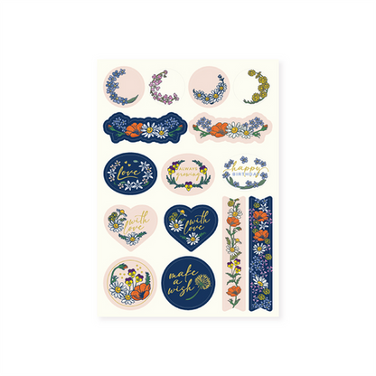 מארז דפי מדבקות: WILDFLOWERS