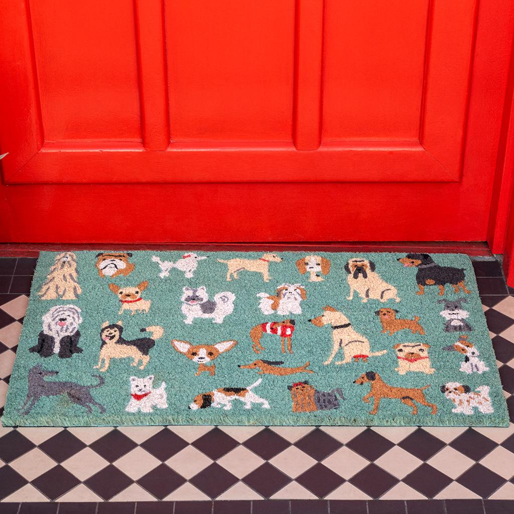 שטיח סף בדוגמת כלבים