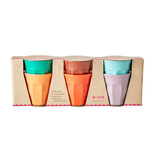 סט 6 כוסות מלמין מיני צבעי דיסקו